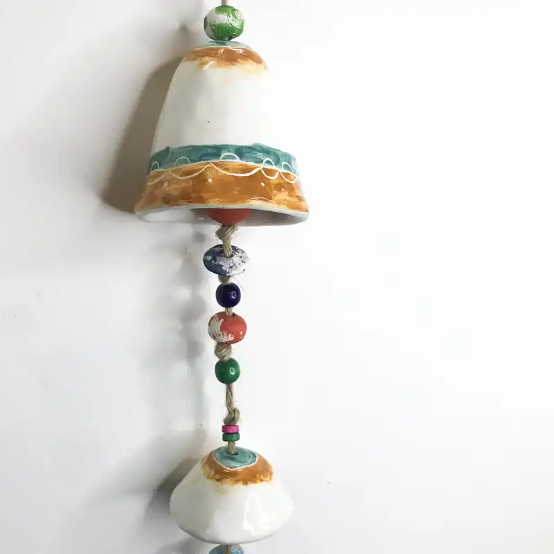 آویز سرامیکی طرح رنگی زنگوله دار