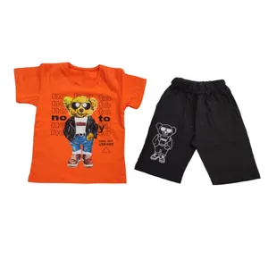 ست تی شرت و شلوارک بچگانه مدل خرسی