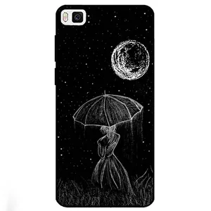 Megafone Girl and Moon 1369 Cover For Huawei P8