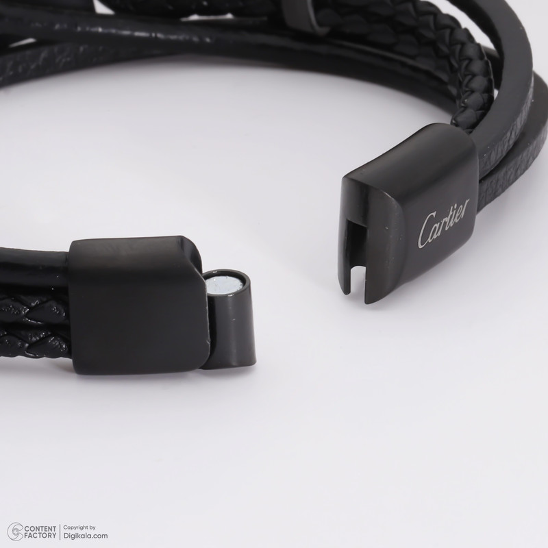 دستبند چرم مردانه گالری گوهرسنگ مدل GS203M