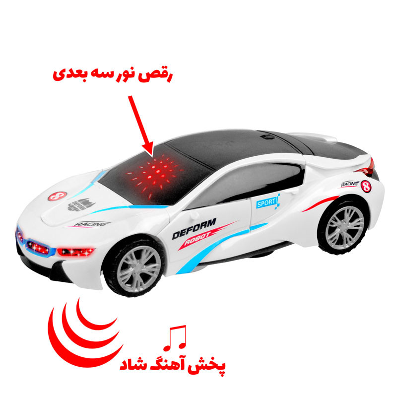 ماشین بازی ییجون مدل ماشین پلیس تبدیل شونده BMW i8 کد YJ388-20