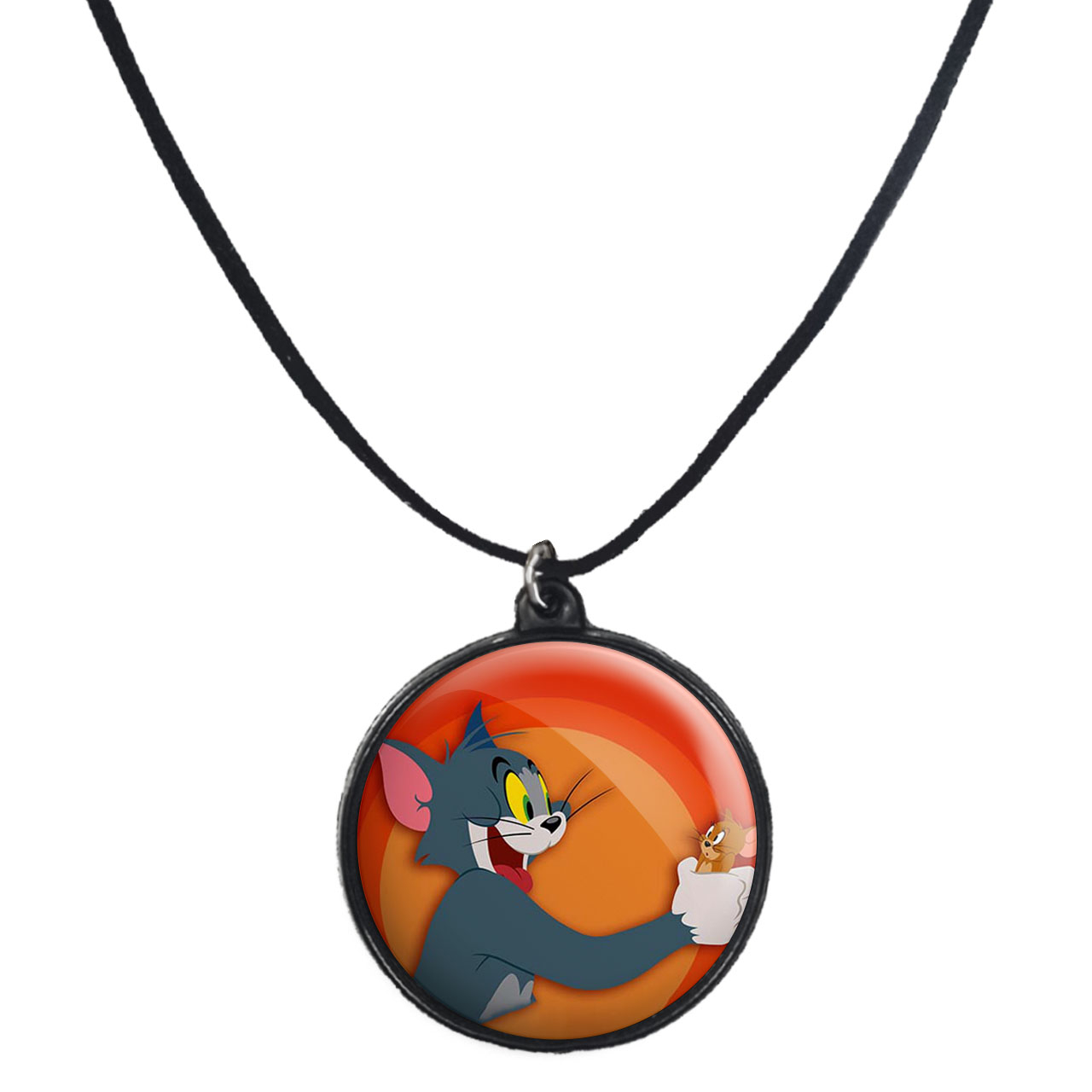 گردنبند پرمانه طرح تام و جری کد pmb.10787 مدل دو طرفه