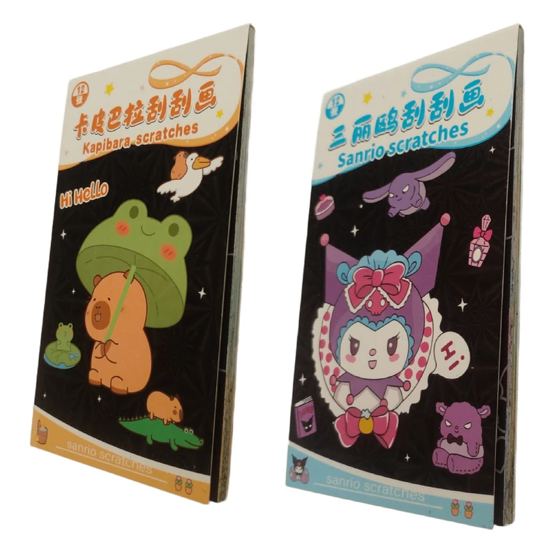 بازی آموزشی رنگ آمیزی مدل دفترچه نقاشی 12 برگ خراش سانریو کد 33T مجموعه دو عددی