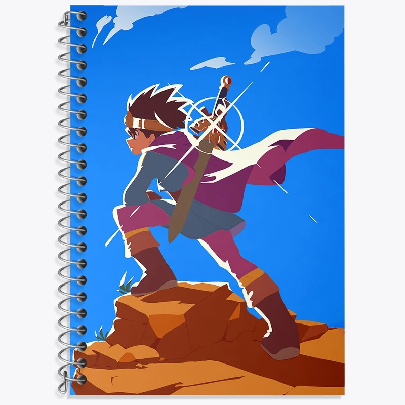 دفتر زبان 50 برگ خندالو مدل سه خط طرح بازی دراگون کوئست (Dragon Quest) کد 35277