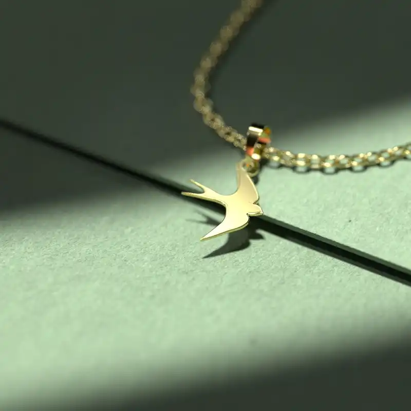 گردنبند طلا 18 عیار زنانه مدوپد مدل پرنده کد II2-1-1013