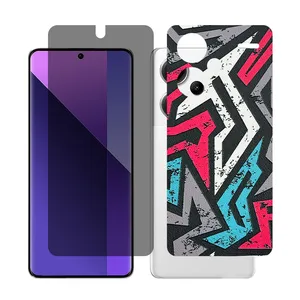 Glass Together model privacy Screen Protector Suitable for Xiaomi Redmi Note 13 Pro Plus Mobile Phone with Back cover sticker