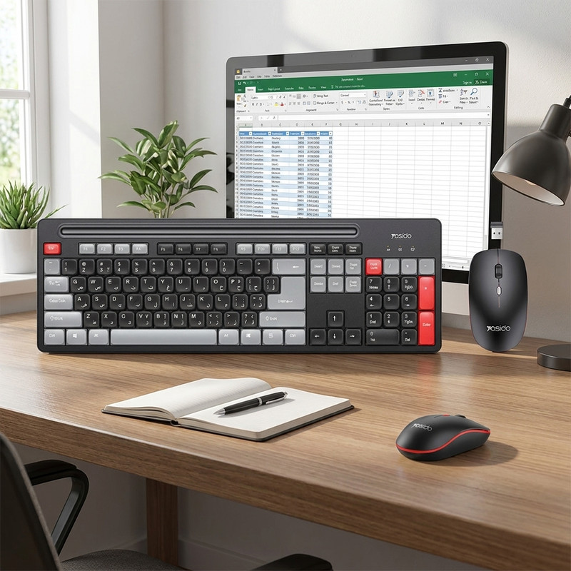 کیبورد و ماوس بی سیم یسیدو مدل KB43