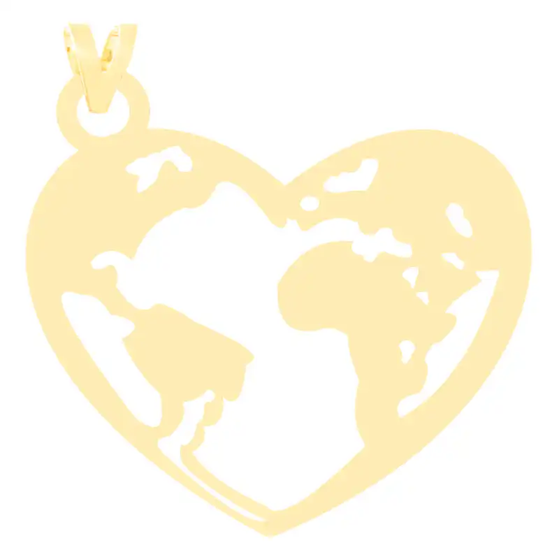 آویز گردنبند طلا 18 عیار زنانه کرابو طرح قلب و کره زمین مدل Kr3589