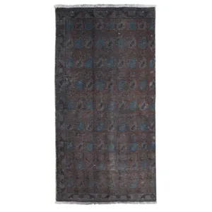 فرش دستبافت رنگ شده یک متری طرح وینتج کد 277