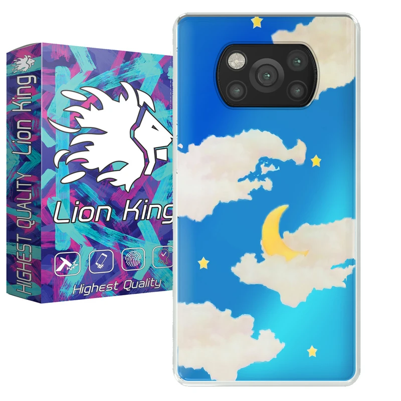    کاور لاین کینگ مدل هولوگرامی ابر وماه مناسب برای گوشی موبایل شیائومی Poco X3 / Poco X3 Pro