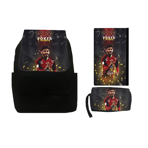 کوله پشتی طرح پرسپولیس SQ2 همراه کلاسور و جامدادی