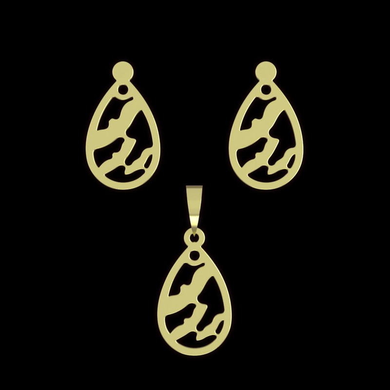 نیم ست طلا 18 عیار زنانه مدوپد مدل خفاش کد NA11570