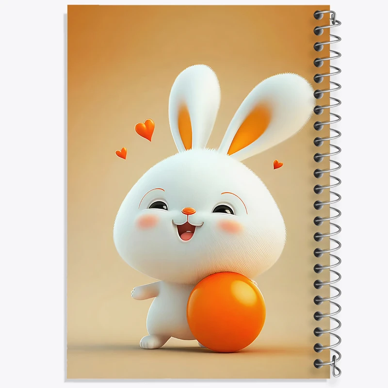 دفتر ژورنال نویسی 50 برگ خندالو مدل نقطه ای طرح خرگوش بامزه کد F5767