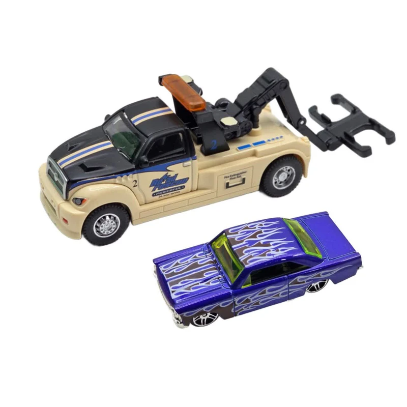 ماشین بازی ناب سل مدل کامیون بازی یدک کش فلزی عقب کش مجموعه دو عددی TRUCK TRANSPORT NAAB006