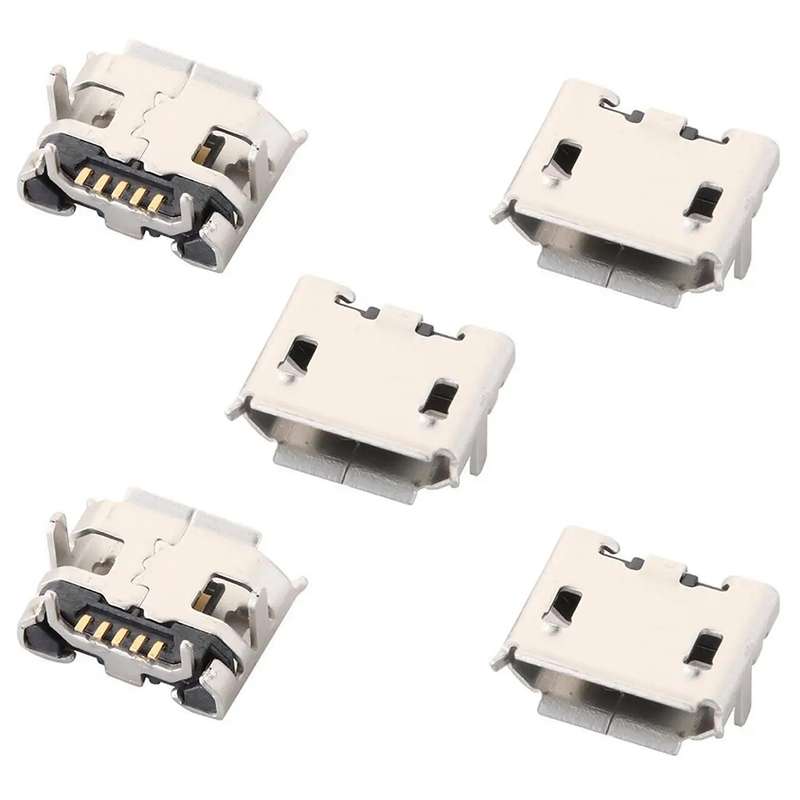 کانکتور Micro USB مادگی مدل 5Pin-SMD.180Deg بسته 5 عددی کانکتور Micro USB مادگی مدل 5Pin-SMD.180Deg بسته 5 عددی