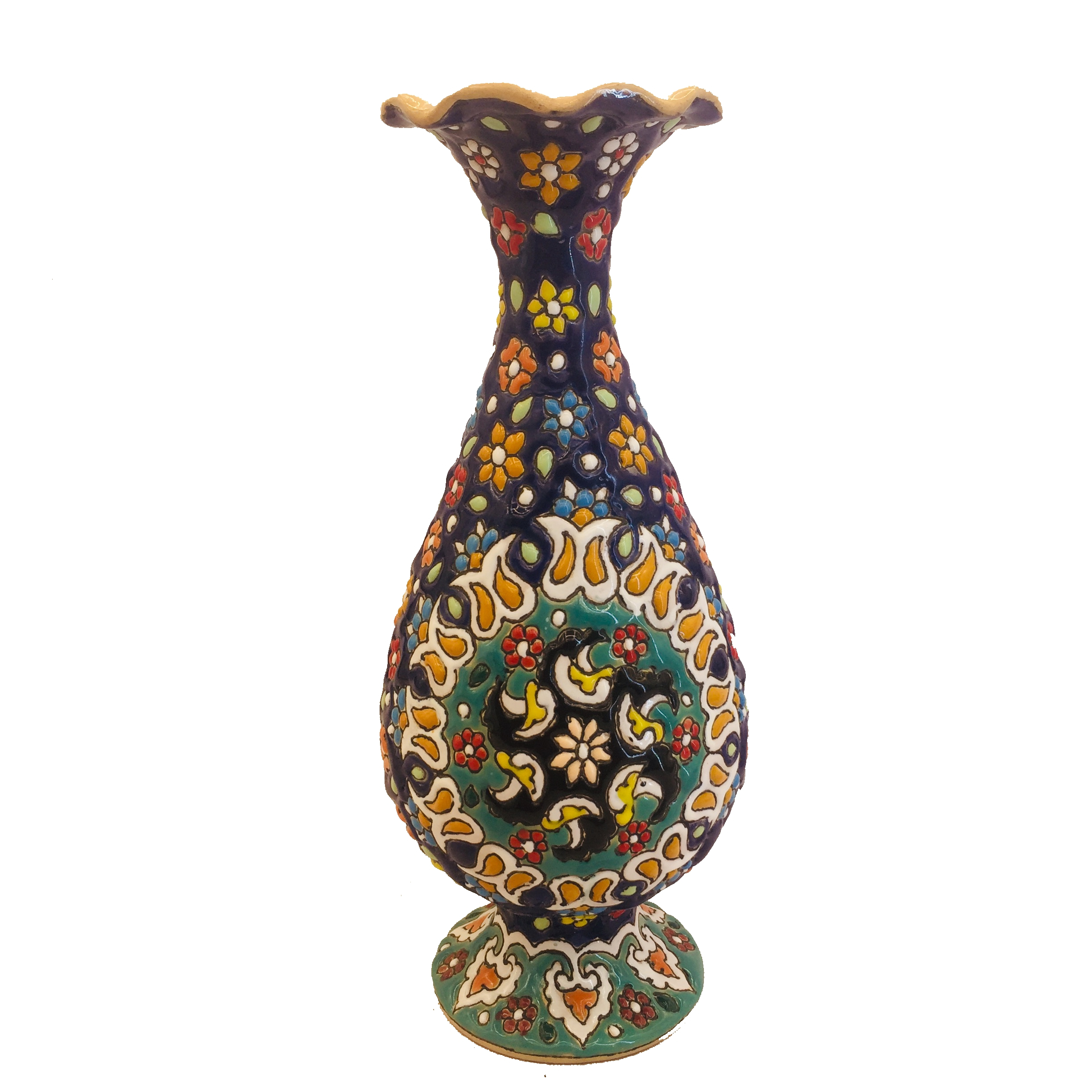 گلدان میناکاری سفالی زمانیان کد ZMN23011