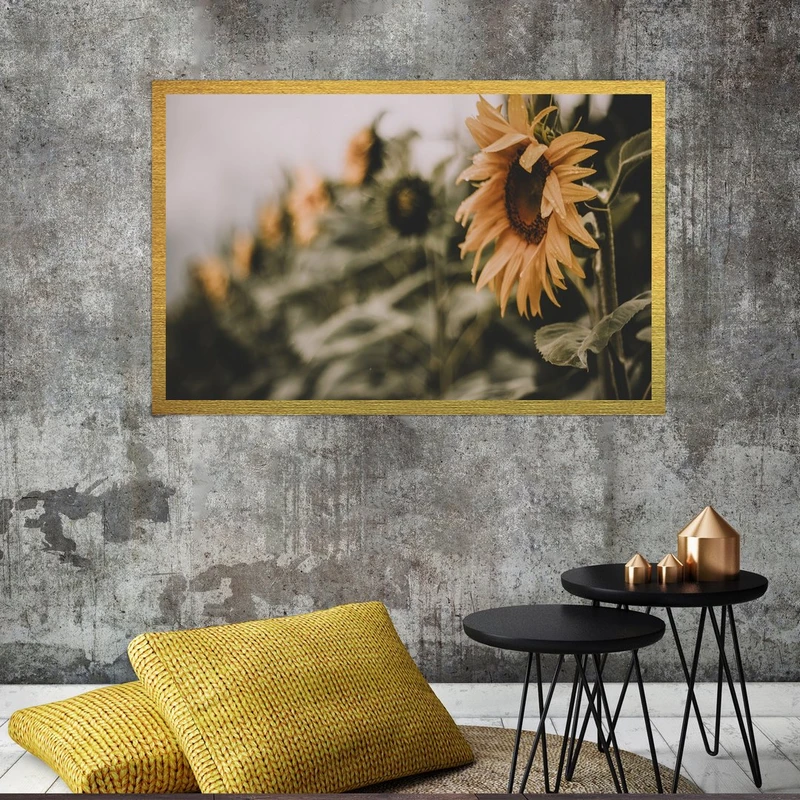 تابلو بکلیت طرح گل آفتابگردان مدل قاب شاسی T-S8704