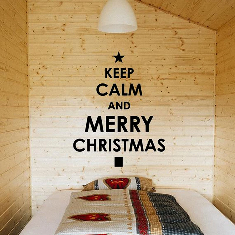 استیکر برجسته چوبی طرح keep calmand merry chritmass کد 4094