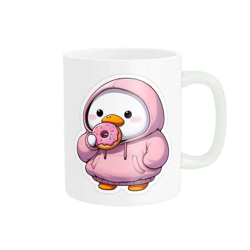 ماگ پاد آفرین مدل اردک کیوت با هودی و دونات کد 1032