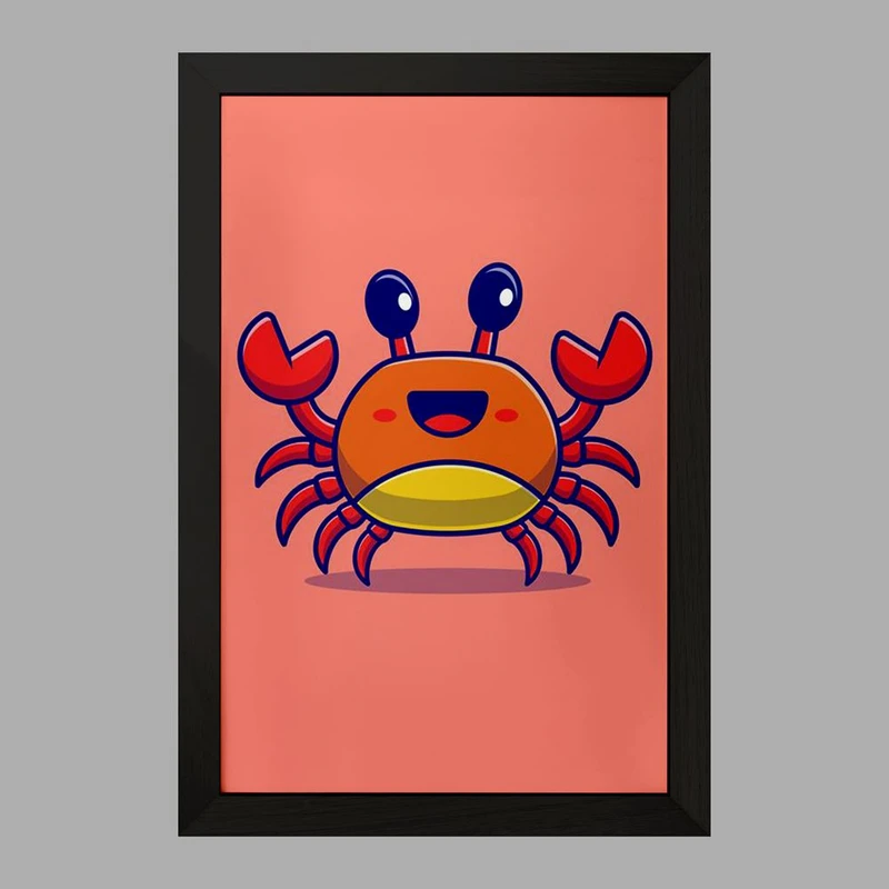 تابلو خندالو مدل حیوانات بامزه خرچنگ کد 29737