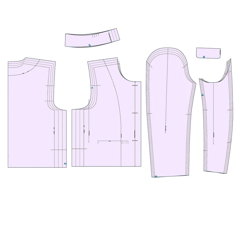 مجموعه الگو خیاطی کت راستا و شلوار مام استایل