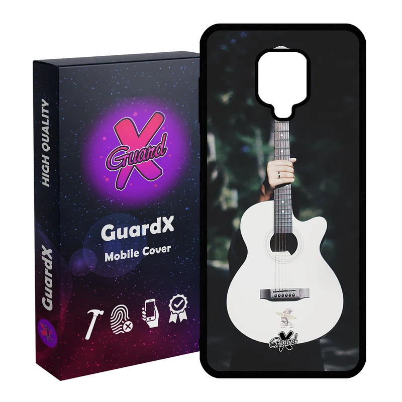 کاور گارد ایکس طرح گیتار مدل Glass10263 مناسب برای گوشی موبایل شیائومی Redmi Note 9S / Note 9 Pro / Note 9 Pro Max