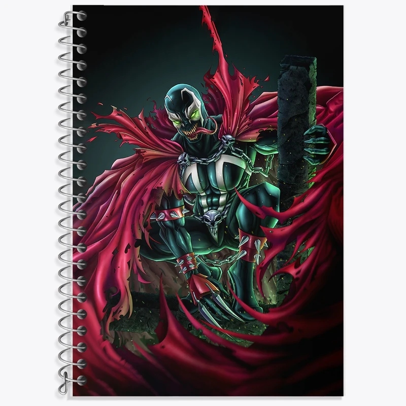 دفتر زبان 50 برگ خندالو مدل سه خط طرح ونوم (Venom) کد F2109