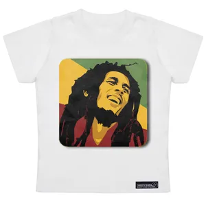 تی شرت آستین کوتاه دخترانه 27 مدل Bob Marley Color کد MH943