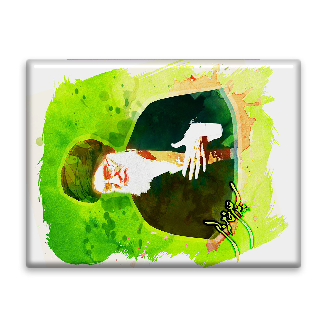 کاشی اطلس آبی طرح سید علی خامنه ای مدل T5271