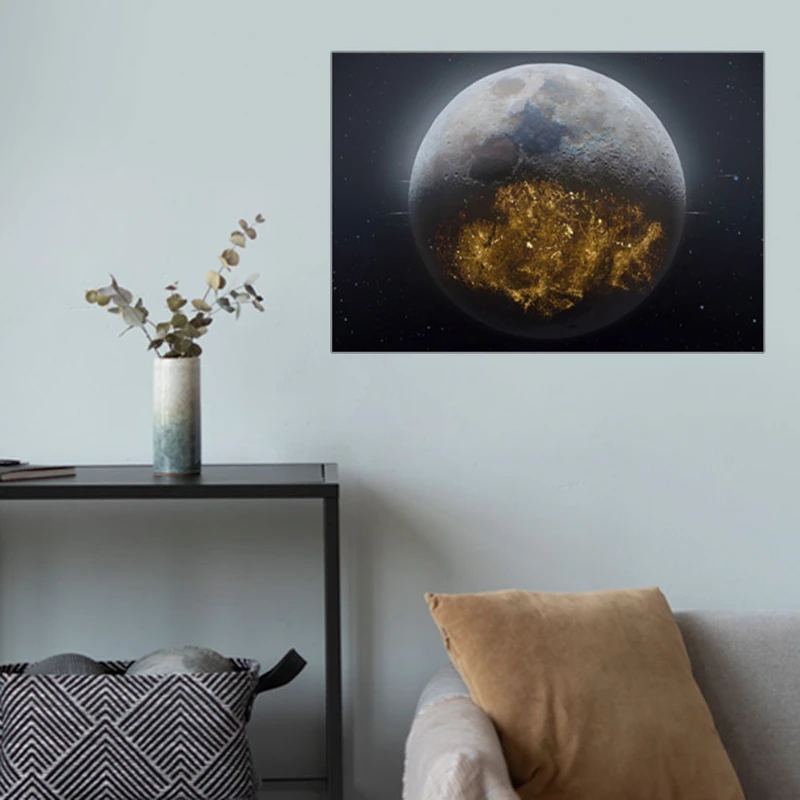 پوستر گوفی مدل ماه طرح کهکشان و ستاره ها Moon Galaxy 4k Poster کد GLD54