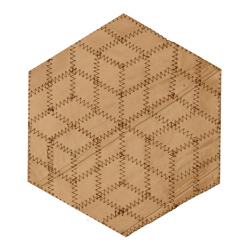 رومیزی کلاژ چرم و پوست مدل شش ضلعی کد 0012