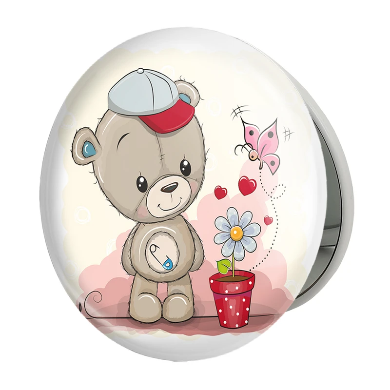 آینه جیبی خندالو طرح خرس مدل تاشو کد 26208 