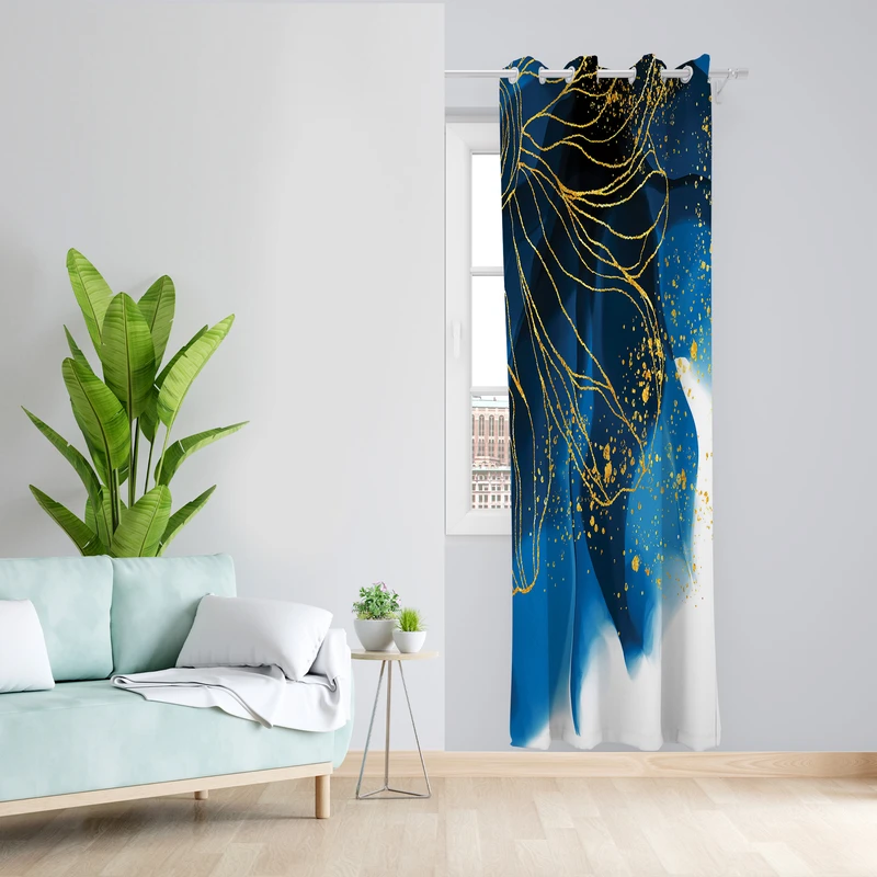 پرده طرح گل مدل مخمل پانچی کد 2671 z سایز 140x200 سانتی متر