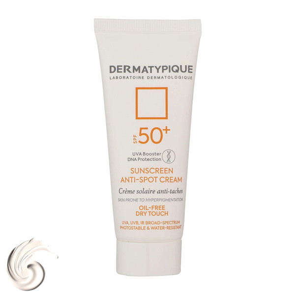 کرم ضدآفتاب بیرنگ درماتیپیک SPF50 مدل Anti spot مناسب انواع پوست، حجم 40 میلیلیتر