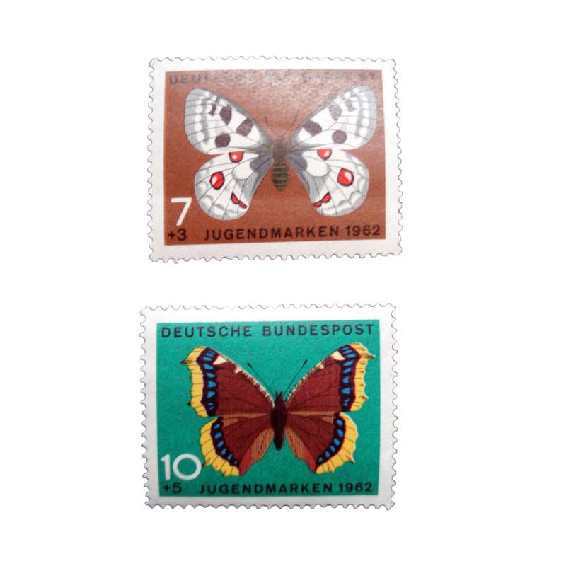 تمبر یادگاری مدل پروانه کد DS1808  مجموعه 2 عددی