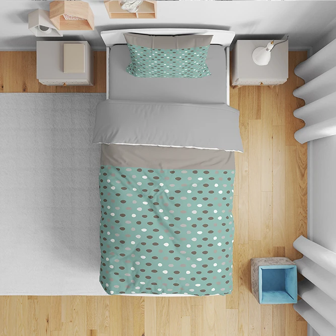 سرویس روتختی مدل خال خالی 4890 تک نفره 5 تکه