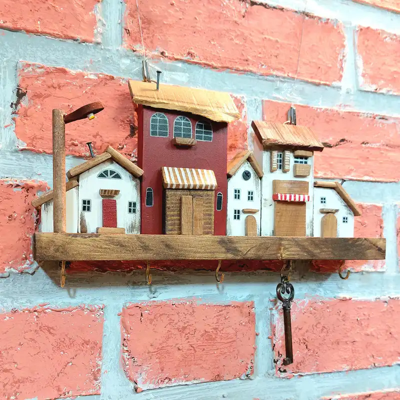 جاکلیدی چوبی مدل دهکده رویایی کد 5312