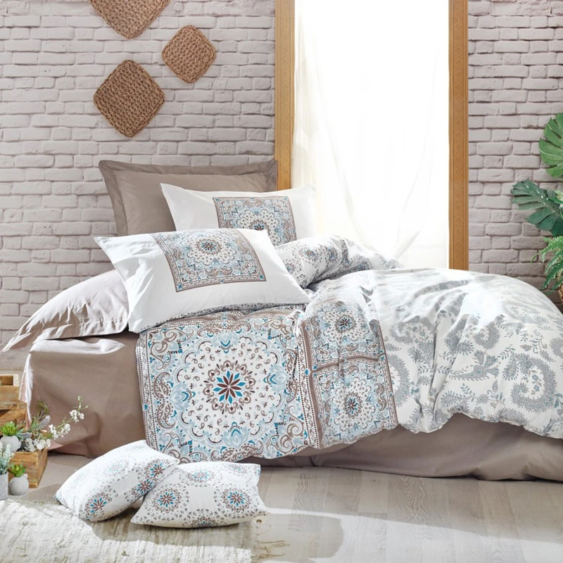 سرویس روتختی کاتن باکس مدل Bohem Bianna Bej دو نفره 4 تکه