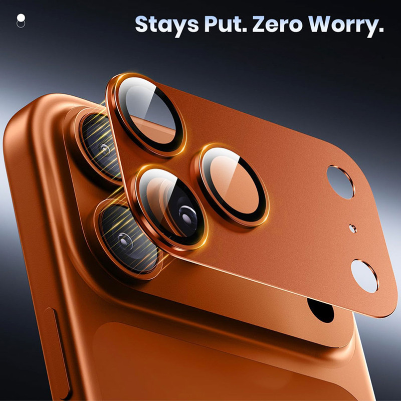 محافظ لنز دوربین فلزی آکوآرا مدل All-Round Protection مناسب برای گوشی موبایل اپل iPhone 17 Pro Max