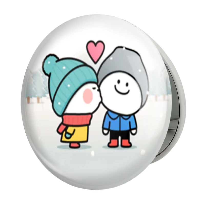 آینه جیبی خندالو طرح عاشقانه مدل تاشو کد 5907 