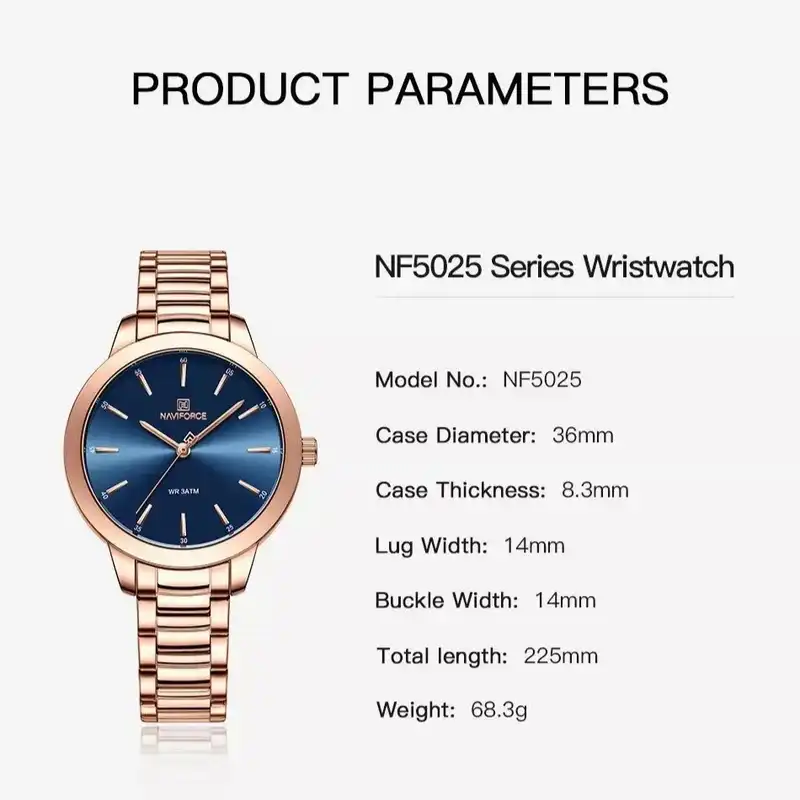 ساعت مچی عقربه ای زنانه نیوی فورس مدل Nf5025