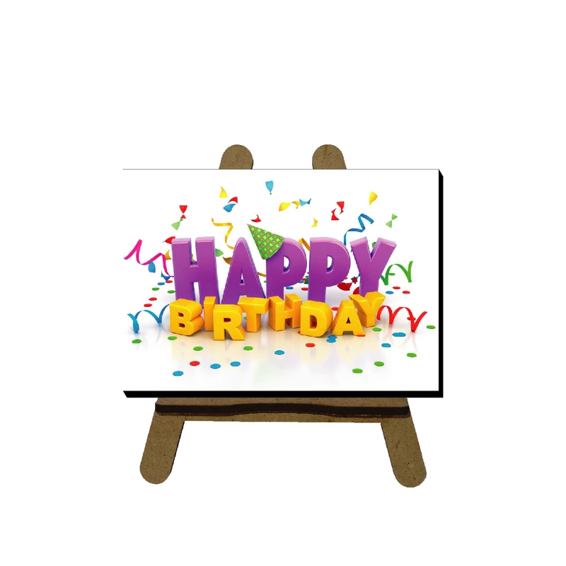 تابلو شاسی مدل تولدت مبارک کد KLMX-HB5813 به همراه پایه نگهدارنده