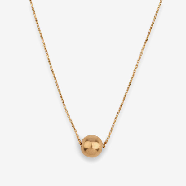 گردنبند طلا 18 عیار زنانه با زنجیر حلقهای (فلامینگو) وی گالری مدل تک گوی کد NC4047