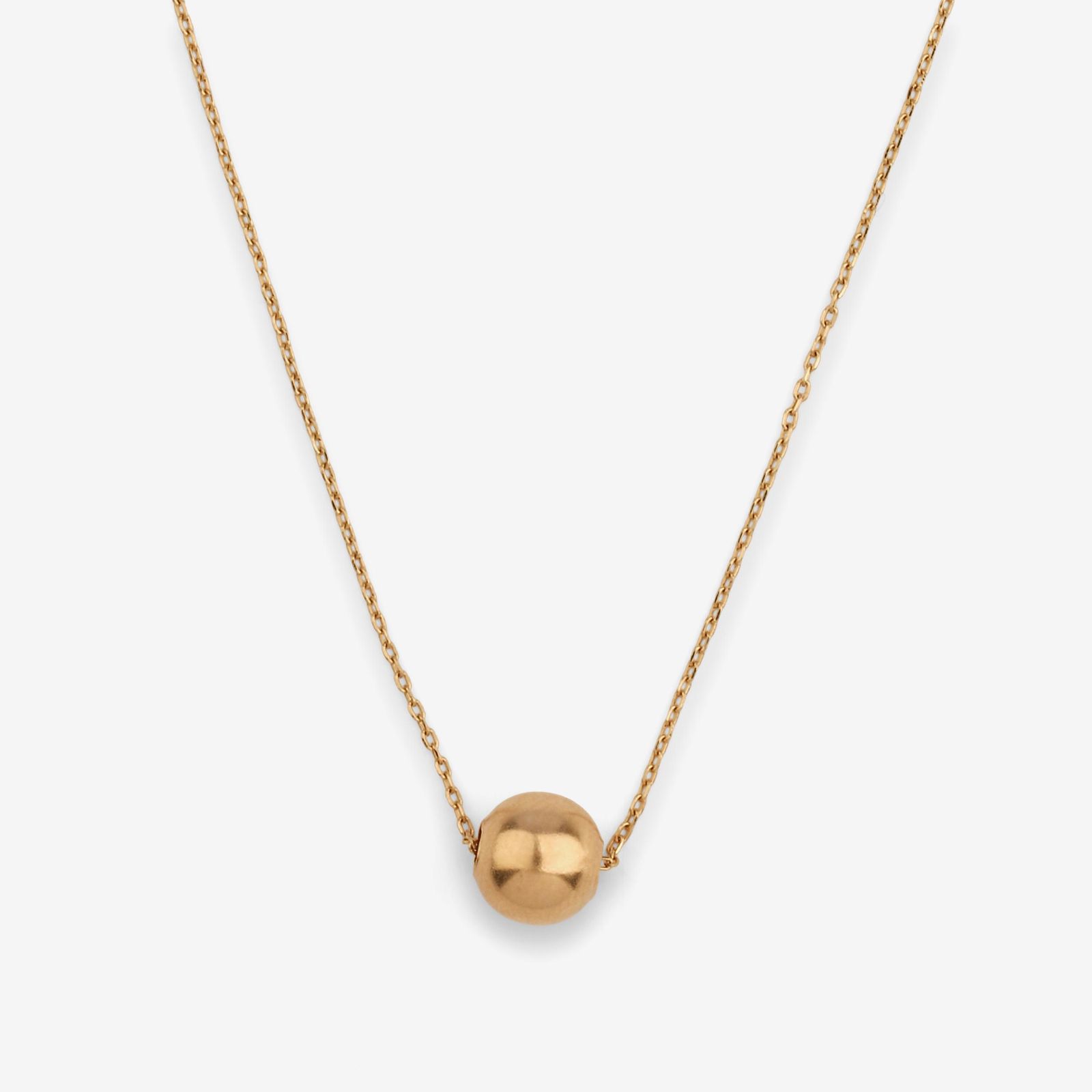 گردنبند طلا 18 عیار زنانه با زنجیر حلقهای (فلامینگو) وی گالری مدل تک گوی کد NC4047 - - 1