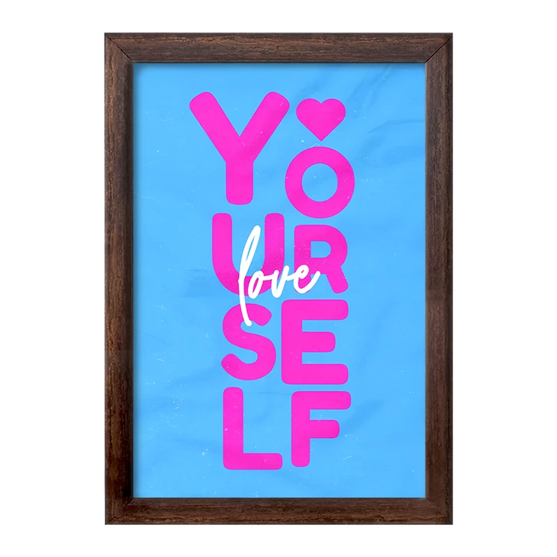تابلو خندالو طرح Love Your Self کد F4078