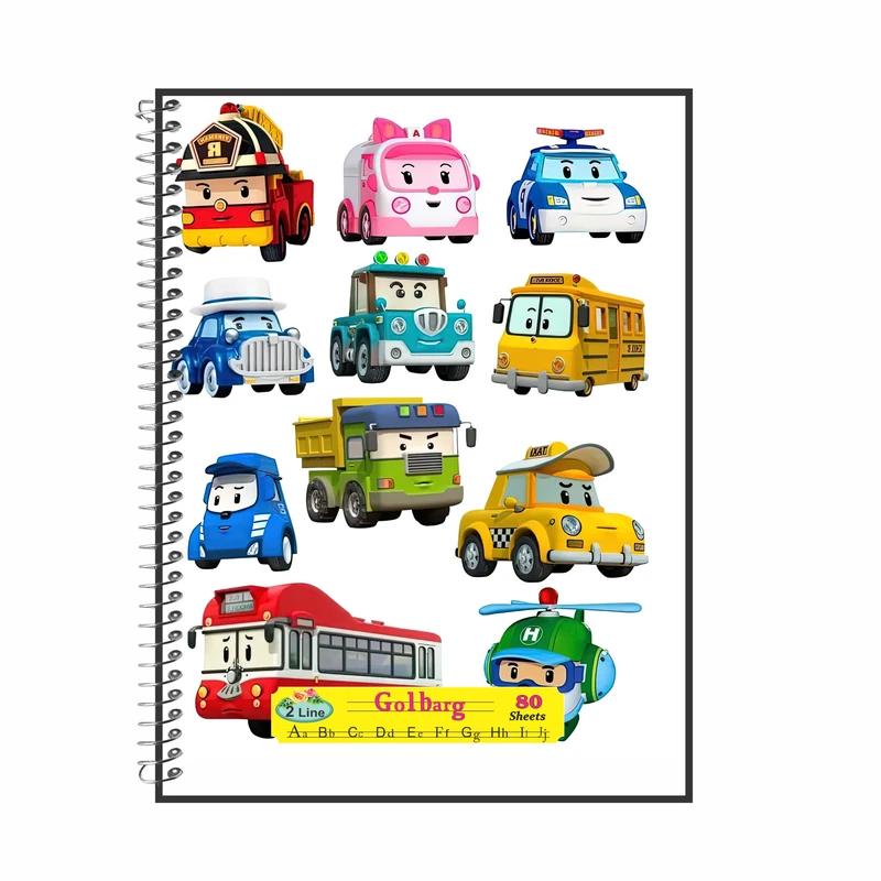 دفتر زبان 80 برگ گلبرگ مدل ماشین کد 7094