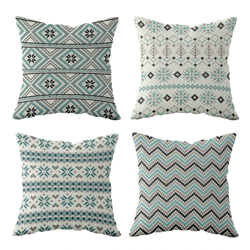 کاور کوسن طرح جشن زمستانه مدل Q2K82838487 مجموعه 4 عددی