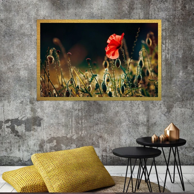 تابلو بکلیت طرح طبیعت و گل مدل قاب شاسی T-S8675