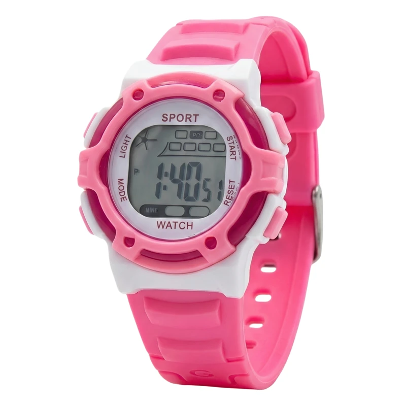 ساعت مچی دیجیتال بچگانه مدل اسپرت تک زمانه بند سیلیکونی کرنومتر دار کد ۵