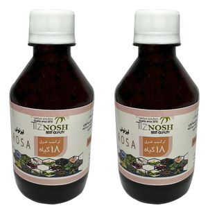 عرق 18 گیاه سنگ کلیه و مثانه تیزنوش - 500 میلی لیتر بسته 2 عددی